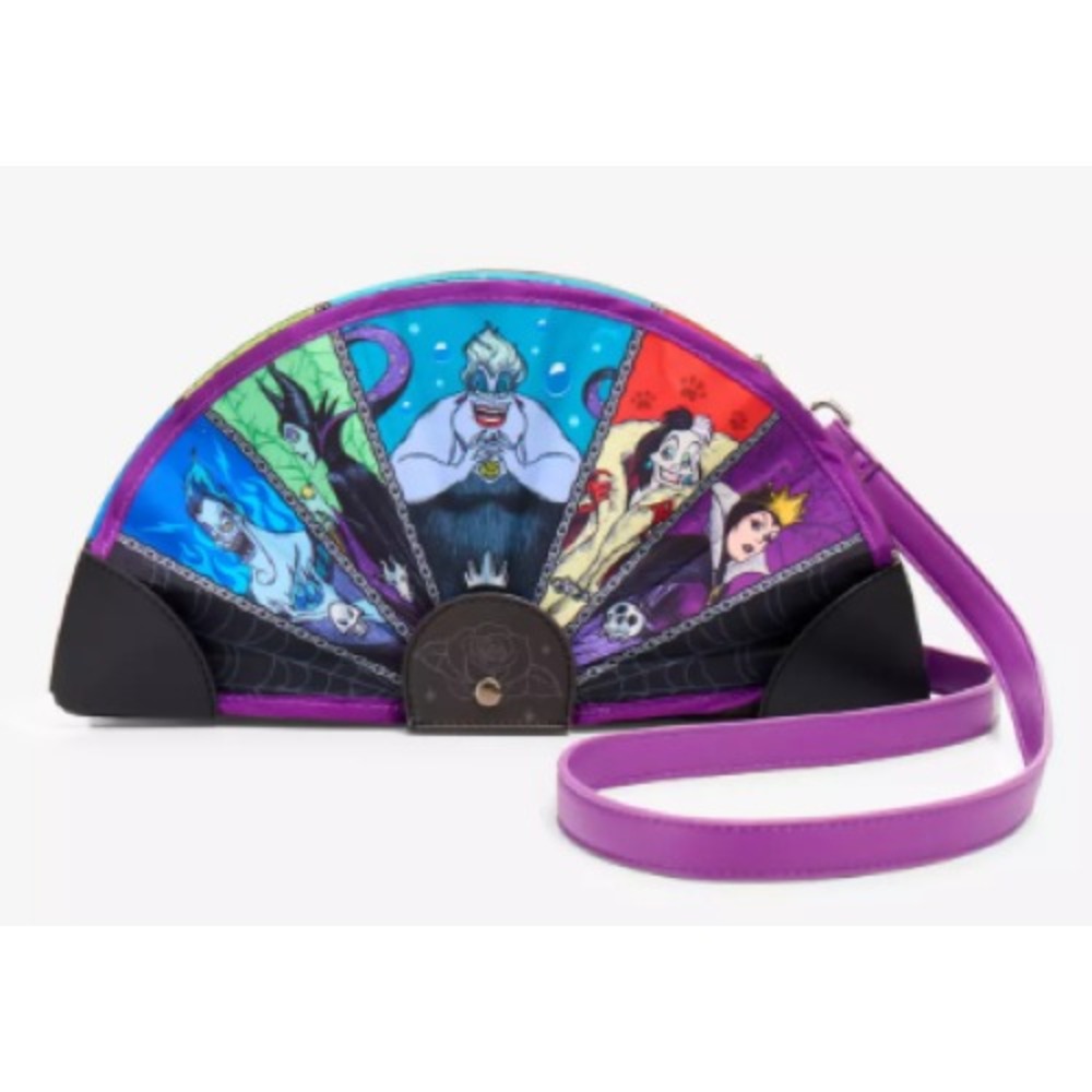 Loungefly Disney Villains Fan Figural Crossbody BoxLunch Exclusive BNWT